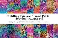 Glittery Rainbow Animal Print Seamless Patterns -- 300DPI Product Image 1