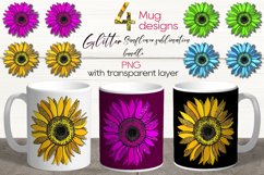 Glitter Sunflower Mug design | Sublimation design bundle Product Image 1