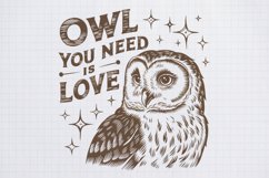Vintage Funny Sarcastic Animal Owl You Need Is Love PNG Product Image 1