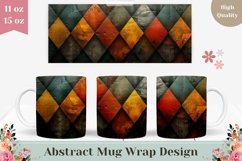 Abstract Mug Wrap PNG, Colorful Rhombus Sublimation Design Product Image 1