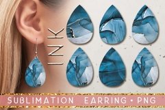 Alcohol Ink Teardrop Earring Bundle | Sublimation Design Png Product Image 1