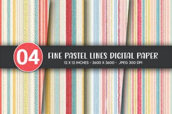 Fine Pastel Lines Digital Paper Product Image 1