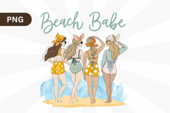 Beach babe PNG, Girl&#039;s summer PNG Sublimation Design Product Image 1
