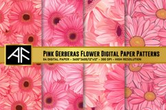 Pink Gerberas Flower Digital Paper Patterns Product Image 1