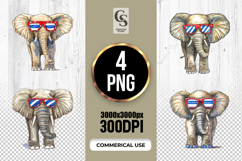 Patriotic Elephant Sunglasses Clipart PNG Product Image 1