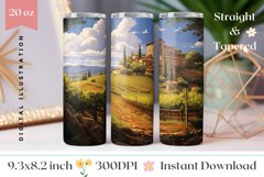 Vineyard Tumbler Wrap Design, Vintage Summer Tumbler Design Product Image 1