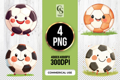 Cute Soccer Ball Clipart Sublimation PNG Product Image 1