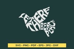 Let There be Peace Cut file | Dove of Peace Word Art Product Image 2