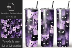 Black cat Halloween 20oz Skinny Tumbler Sublimation Product Image 1