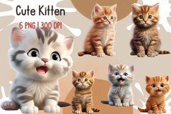 Cute Kitten Clipart Sublimation PNG Product Image 1