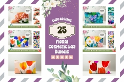 Cute Flowers Cosmetic Bag Bundle, Floral Cosmetic Bag Design Product Image 1