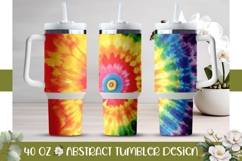 Tie Dye Tumbler Template, Swirl 40 Oz Tumbler PNG Product Image 1