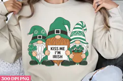 Kiss me, I'm Irish PNG, Gnome St Patricks Day Sublimati Product Image 1