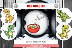 Car Coaster Cereal Bowl with Milk Product Image 1