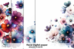 Summer flowers digital paper Product Image 1