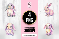 Cute Pastel Bunny Clipart Sublimation PNG Product Image 1