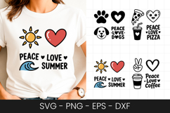 Peace Love Summer Cute Icons Design SVG PNG Product Image 1
