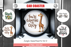 Jungle Sweethearts Valentine Car Coaster Product Image 1