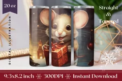 Christmas Tumbler Sublimation, Christmas Mouse Tumbler PNG Product Image 1
