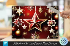 Stars & Ornaments Festive Cutting Board PNG Design Product Image 1