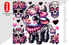Cute Cow Clipart - PNG File Product Image 1