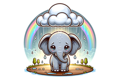 Cute Elephant Clipart - PNG File Product Image 1