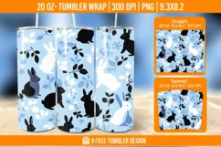 Cute Rabbit Seemless Tumbler Wrap Designs, Sublimation Wrap Product Image 1