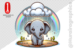 Cute Elephant Clipart - PNG File Product Image 2