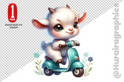 Cute Goat Clipart - PNG File Product Image 1
