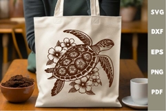 Sea Turtle Design, Underwater World, Cutting board Laser SVG Product Image 2