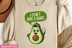 I Don’t Give a Guac PNG, Avocado in Tra Product Image 2