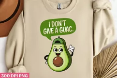 I Don’t Give a Guac PNG, Avocado in Tra Product Image 2
