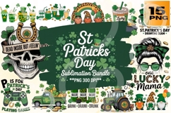 St. Patrick’s Day Sublimation PNG Bundle 15 Designs Product Image 1
