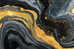 A luxurious piece featuring swirling black, gray, and gold Product Image 1
