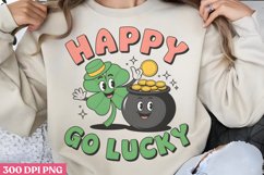 Happy Go Lucky PNG, Groovy ST Patricks Sublimation PNG Product Image 1