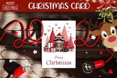 Cartoon Christmas Raccoon Greeting Card Design Product Image 1