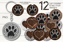 Pets love | 12 Car coaster &amp; key chain sublimation designs Product Image 1