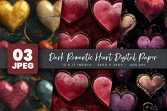 Dark Romantic Heart Digital Paper Product Image 1