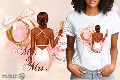 Mr And Mrs Bun Bride PNG Wedding Shirt Design Sublimation Product Image 4