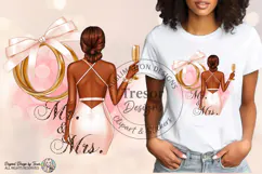 Mr And Mrs Bun Bride PNG Wedding Shirt Design Sublimation Product Image 4