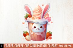 Easter Coffee Cup Sublimation Clipart, Watercolor Clipart Product Image 1