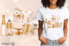 Champagne Wedding Planner PNG Bride Clipart Sublimation Product Image 3