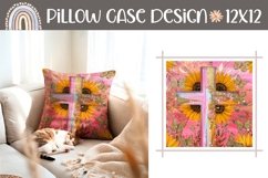 Glitter Easter Cross Pillow Case, Sunflowers Pillow Template Product Image 1