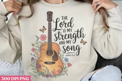The Lord is my strength PNG, Christian Sublimation PNG Product Image 1