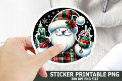 Christmas Santa Sticker| Christmas Sticker PNG Design Product Image 1
