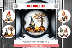 Car Coaster Autumn Gnome Friends Product Image 1