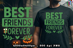 Best Friends Forever Green Heart Sublimation Design Product Image 2