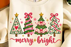 Merry and Bright Christmas Tree Coquette, Christmas Tree PNG Product Image 2