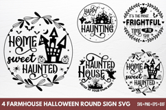 Farmhouse Halloween Round Sign SVG Product Image 1