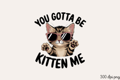 YOU GOTTA BE KITTEN ME PNG, Funny Cats Sublimation Quotes PN Product Image 1